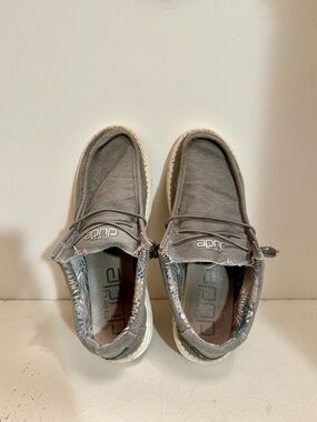 Hey Dude Men's Gray Canvas Slip-On Loafers